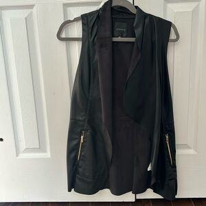 Faux leather & suede vest
